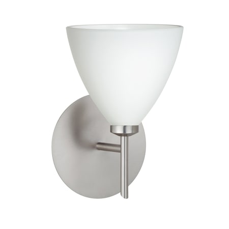 Besa Lighting Mia Mini Sconce, Opal Matte, Satin Nickel Finish, 1x5W LED 1SW-177907-LED-SN